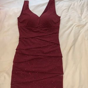 Maroon dress with sparkles